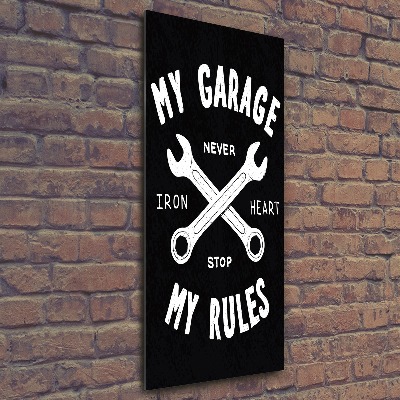 Acrylbild vertikal Meine Garage