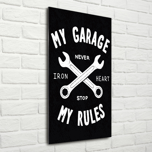 Acrylbild vertikal Meine Garage