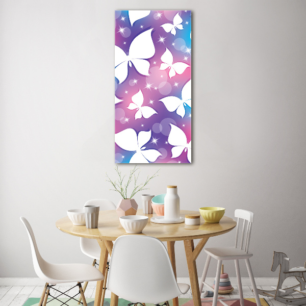 Modernes Acrylbild vertikal Schmetterlinge