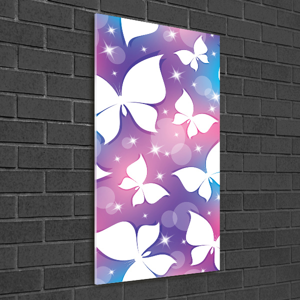 Modernes Acrylbild vertikal Schmetterlinge