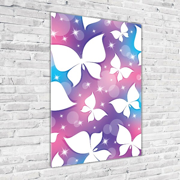 Modernes Acrylbild vertikal Schmetterlinge
