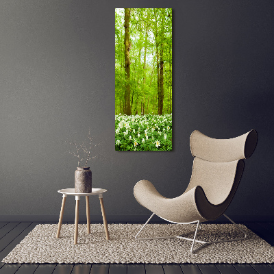 Bild auf Acrylglas vertikal Blumen im Wald