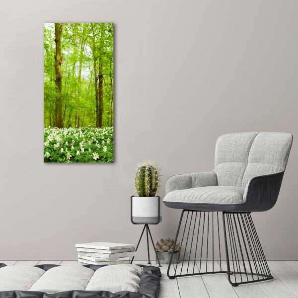 Bild auf Acrylglas vertikal Blumen im Wald