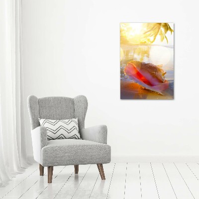 Acrylbild vertikal Eine Muschel am Strand