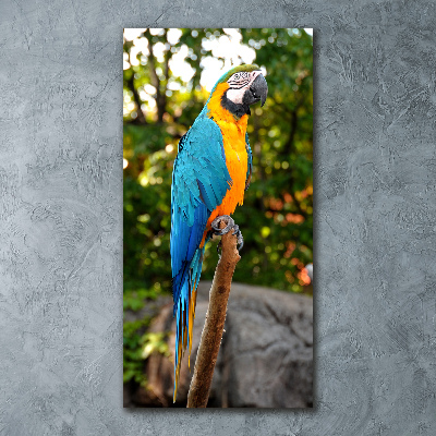 Modernes Acrylbild vertikal Ara-Papagei