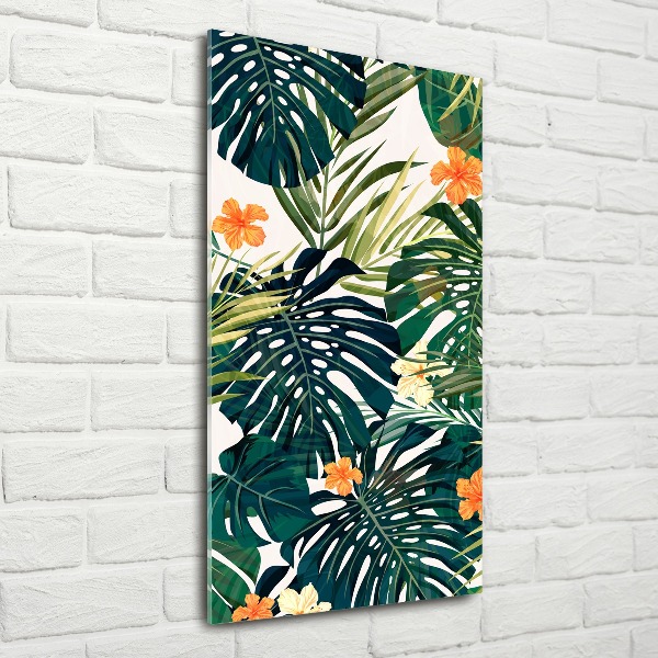 Modernes Acrylbild vertikal Hawaiianisches Muster