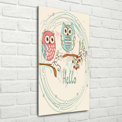 Acrylbild vertikal Eulen