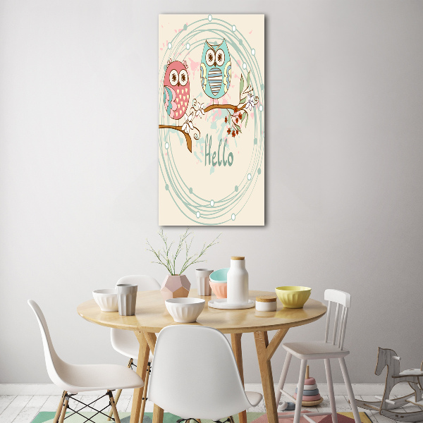 Acrylbild vertikal Eulen