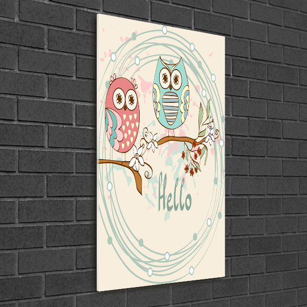 Acrylbild vertikal Eulen