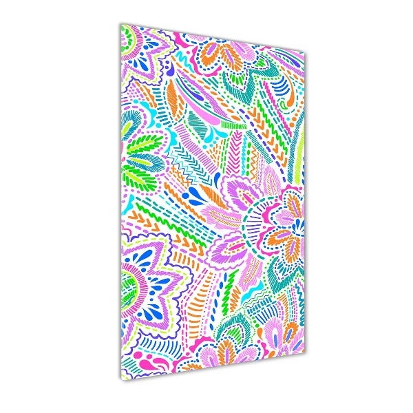 Modernes Acrylbild vertikal Blumenmuster