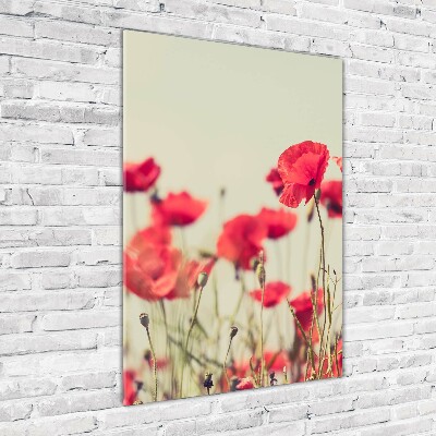 Acrylbild vertikal Wildmohn