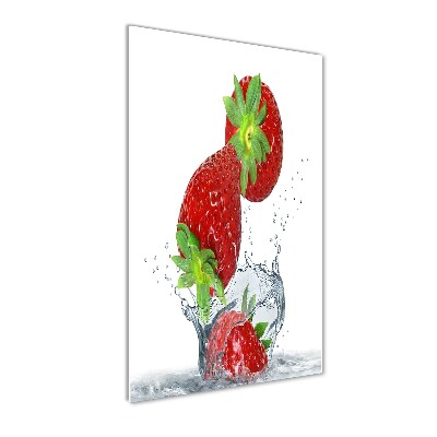 Acrylbild vertikal Erdbeeren