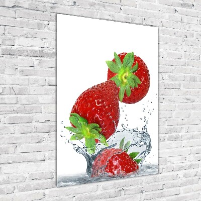 Acrylbild vertikal Erdbeeren