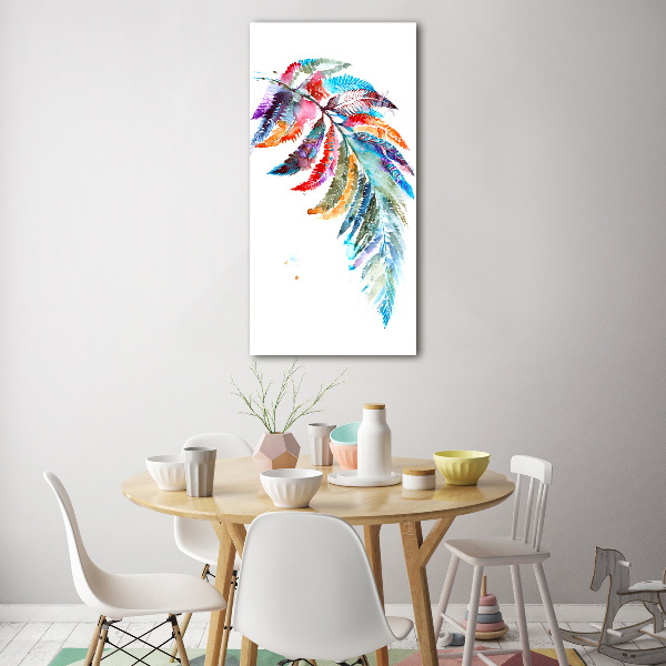 Modernes Acrylbild vertikal Bunter Farn