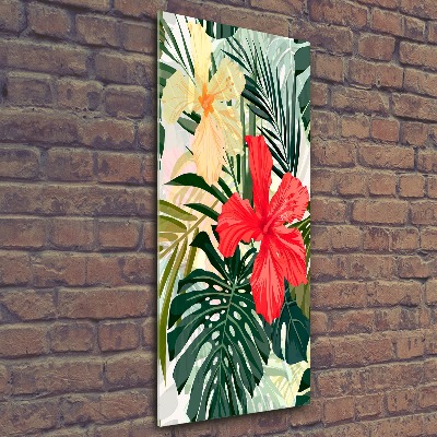 Acrylbild vertikal Hawaiianische Blumen