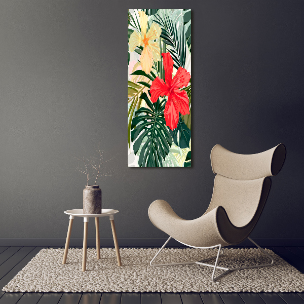 Acrylbild vertikal Hawaiianische Blumen