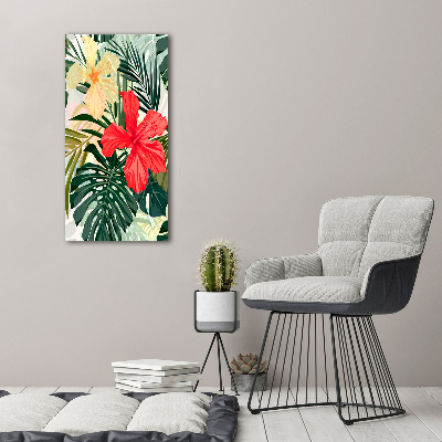 Acrylbild vertikal Hawaiianische Blumen