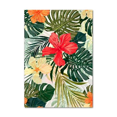 Acrylbild vertikal Hawaiianische Blumen