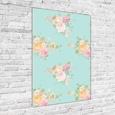 Acrylbild vertikal Blumen