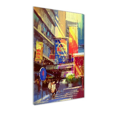 Bild auf Acrylglas vertikal Farbenfrohe Stadt