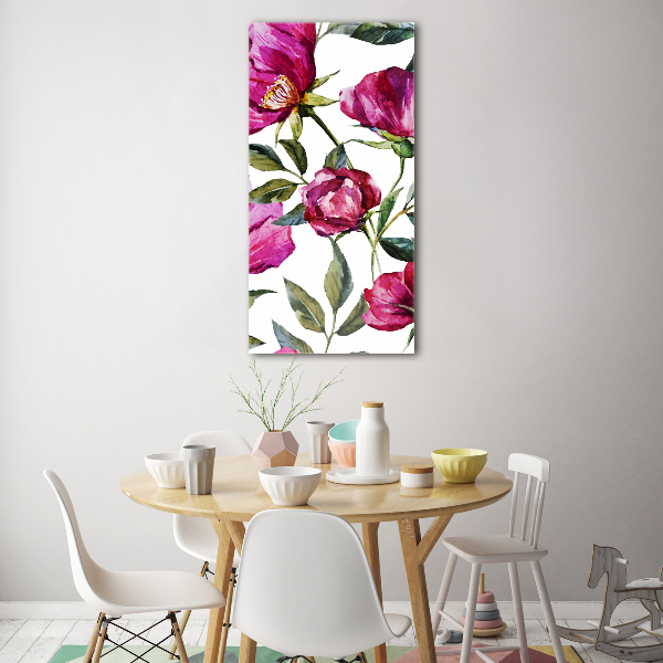 Acrylbild vertikal Mohnblumen