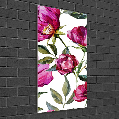 Acrylbild vertikal Mohnblumen