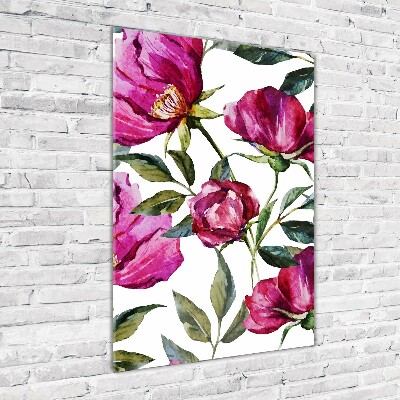 Acrylbild vertikal Mohnblumen