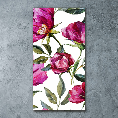 Acrylbild vertikal Mohnblumen