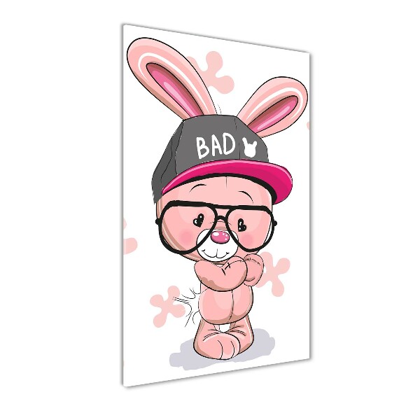 Acrylbild vertikal Kaninchen im Hut