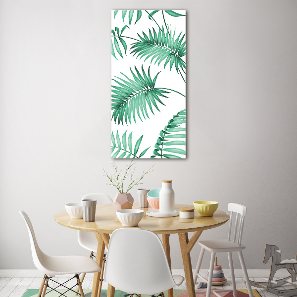 Acrylbild vertikal Tropische Blätter