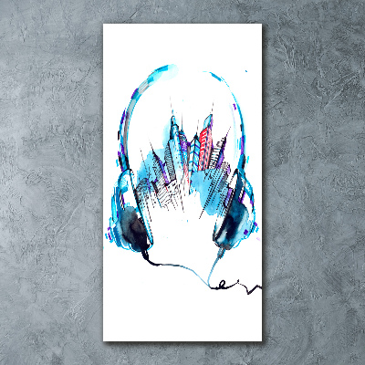 Modernes Acrylbild vertikal Musik der Stadt