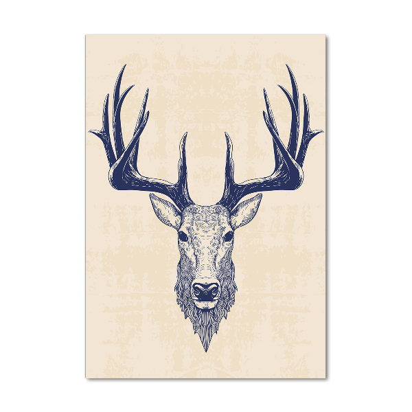 Acrylbild vertikal Hirschkopf