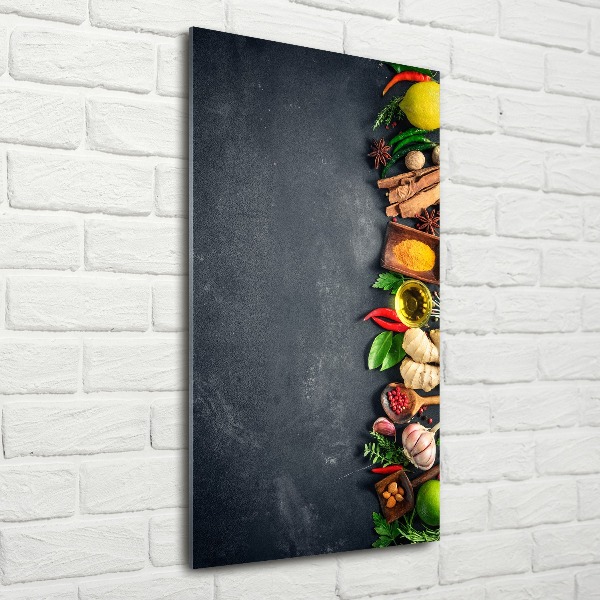 Acrylbild vertikal Gewürze und Kräuter