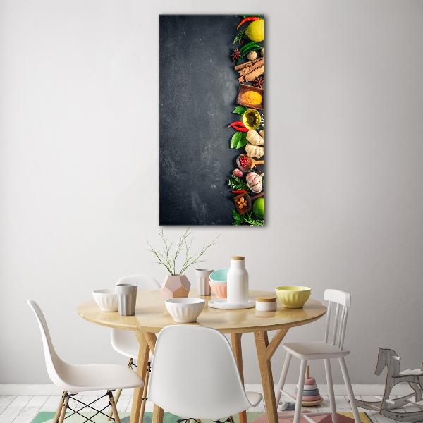 Acrylbild vertikal Gewürze und Kräuter