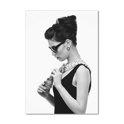 Plexiglasbilder vertikal Frau mit Brille