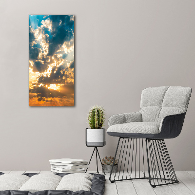 Modernes Acrylbild vertikal Wolken am Himmel