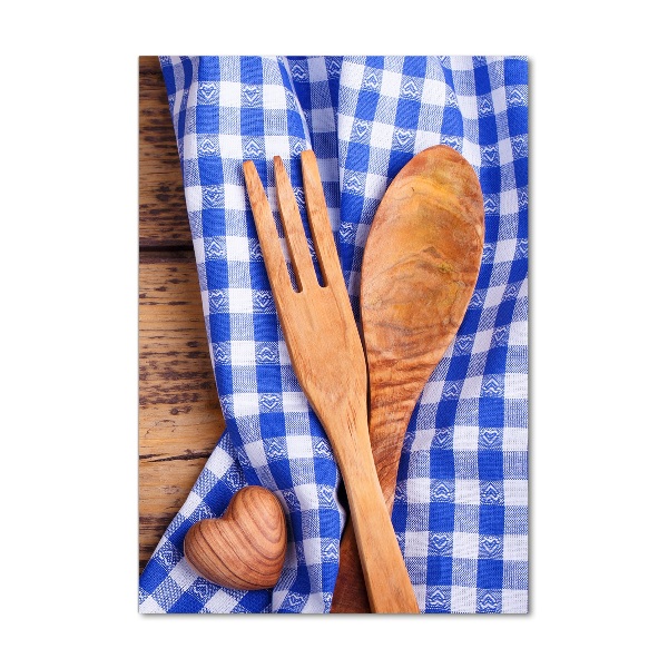Modernes Acrylbild vertikal Holzbesteck