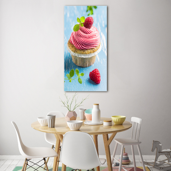 Plexiglasbilder vertikal Himbeer-Cupcake