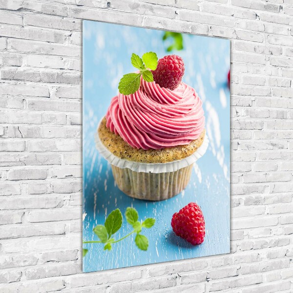 Plexiglasbilder vertikal Himbeer-Cupcake