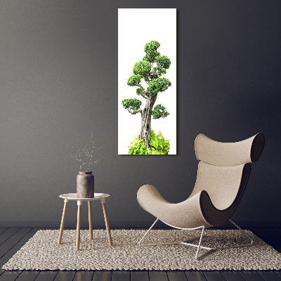 Modernes Acrylbild vertikal Bonsai-Baum