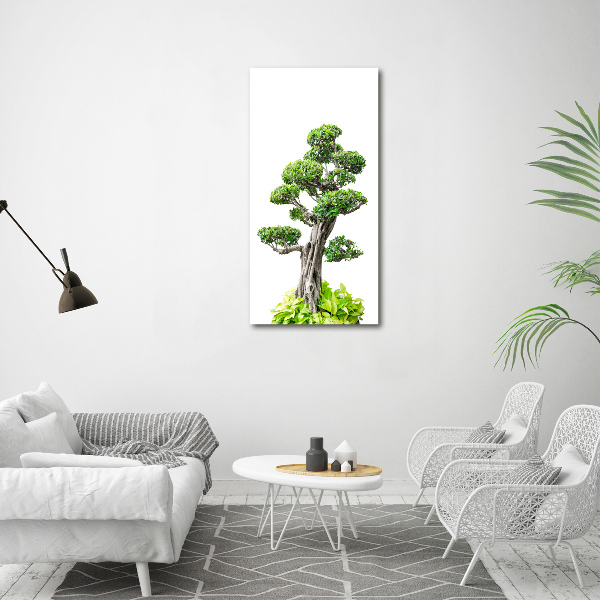 Modernes Acrylbild vertikal Bonsai-Baum