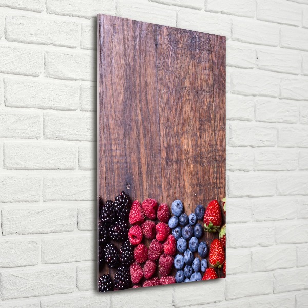 Modernes Acrylbild vertikal Waldfrüchte