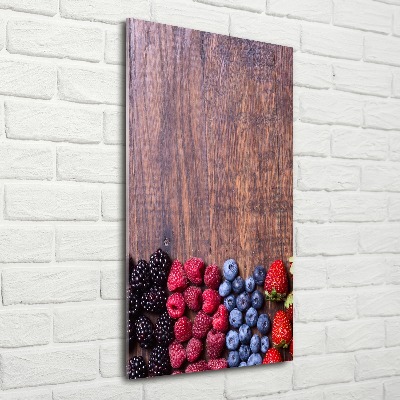 Modernes Acrylbild vertikal Waldfrüchte