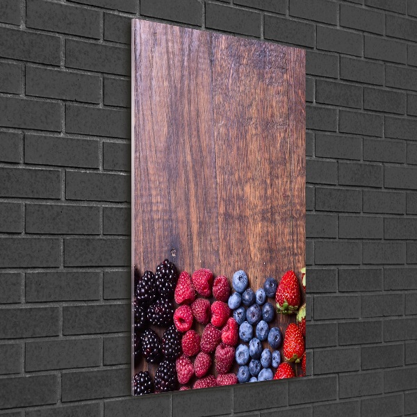 Modernes Acrylbild vertikal Waldfrüchte