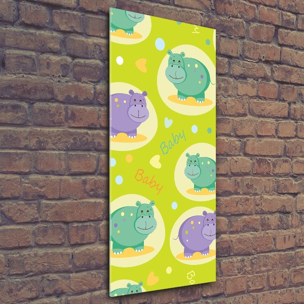 Bild auf Acrylglas vertikal Flusspferde