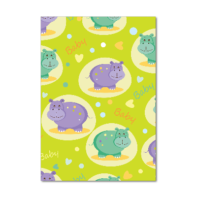 Bild auf Acrylglas vertikal Flusspferde