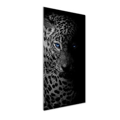 Modernes Acrylbild vertikal Leopard