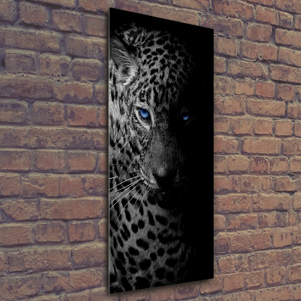 Modernes Acrylbild vertikal Leopard