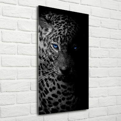 Modernes Acrylbild vertikal Leopard