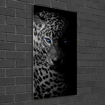Modernes Acrylbild vertikal Leopard